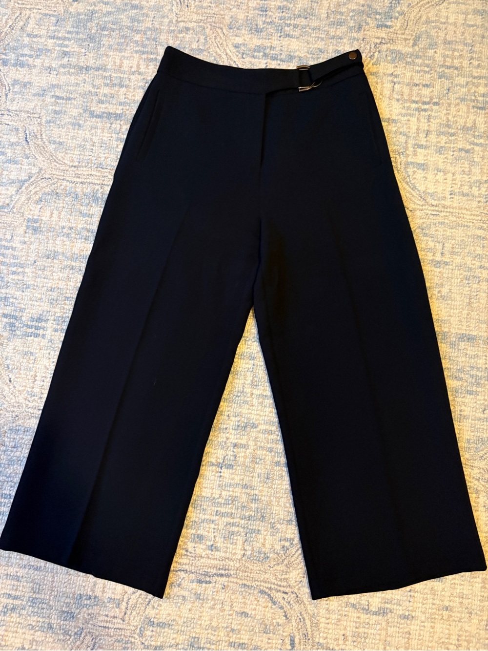 Topshop Wide-Leg Crop Dress Pants in Black